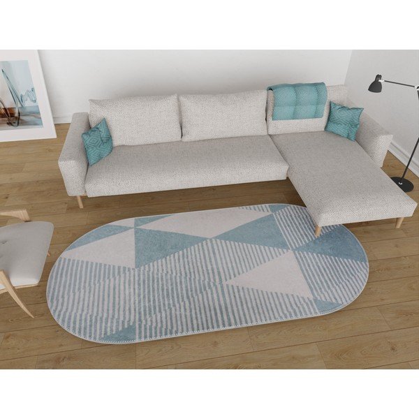 Kék mosható szőnyeg 60x100 cm Oval – Vitaus-image-1