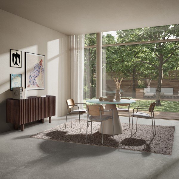 Kerek étkezőasztal üveg asztallappal ø 120 cm Vida – MOME-image-1