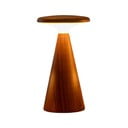 Sötét natúr színű LED asztali lámpa fa búrával (magasság 14 cm) Sylva – Gingko