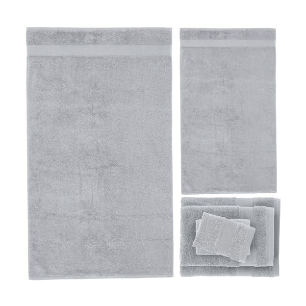 Világosszürke frottír pamut törölköző és fürdőlepedő készlet 6 db-os Anti-Bacterial – Catherine Lansfield-image-2