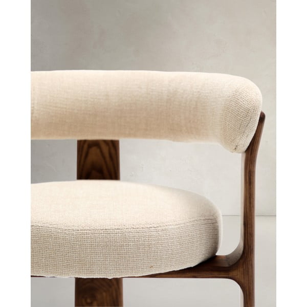 Barna-bézs kőrisfa karfás étkezőfotel Granite – Kave Home-image-3