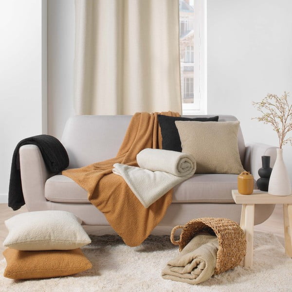 Bézs fleece takaró 180x220 cm Curly Wooly – douceur d'intérieur-image-3