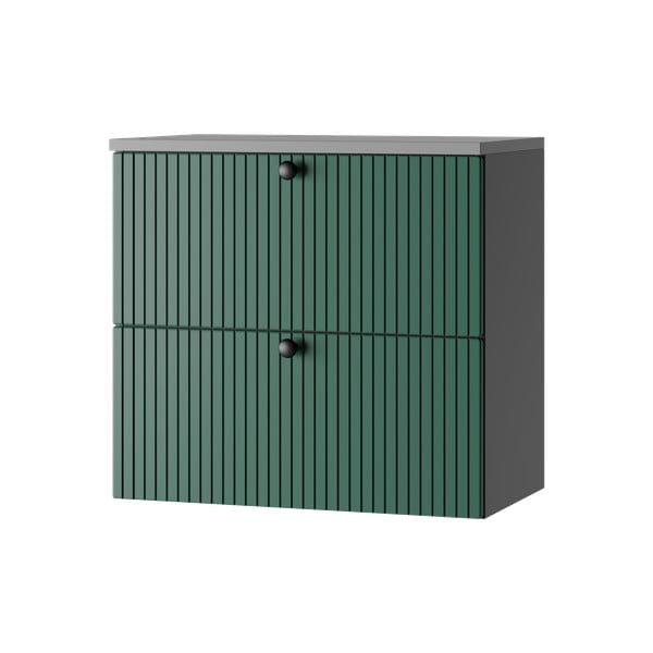 Zöld-antracitszürke alacsony fali mosdó alatti szekrény 61,5x60 cm Asti – STOLKAR