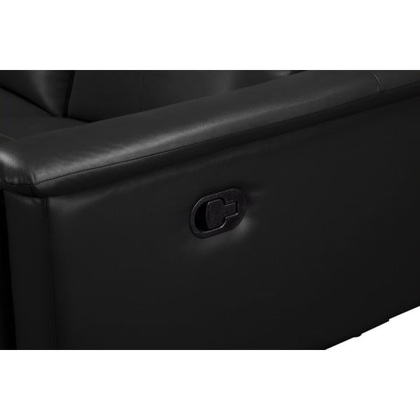 Fekete bőrutánzat kanapé 222 cm Lund – Støraa-image-4