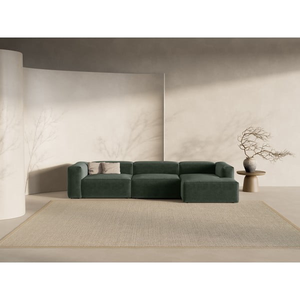 Zöld sarokkanapé (jobb oldali-heverő résszel) Bergamo – Cosmopolitan Design-image-1