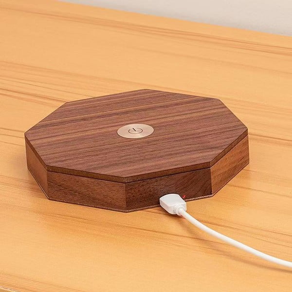 Sötét natúr színű USB fénydekoráció ø 12 cm Twist Hexagon – Gingko-image-4