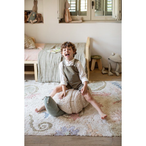 Világoszöld-krémszínű gyerek babzsákfotel Mr. Snail – Lorena Canals-image-4