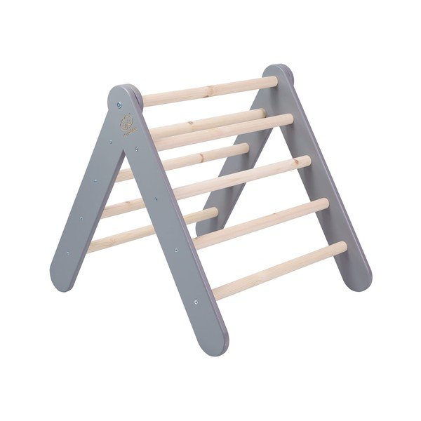 Szürke borovi fenyő pikler háromszög 60x60x60 cm Montessori – Meowbaby