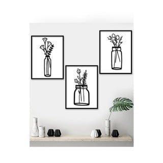 Vases 3 db-os kép készlet fekete kerettel, 15 x 20 cm - Kate Louise