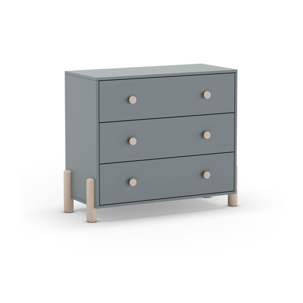 Szürkészöld borovi fenyő gyerek komód 90x80x40 cm Enola – Marckeric-image-4