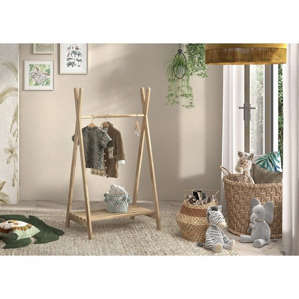 Natúr színű tölgyfa gyerek fogas 74x132 cm Forrest – Vipack-image-1