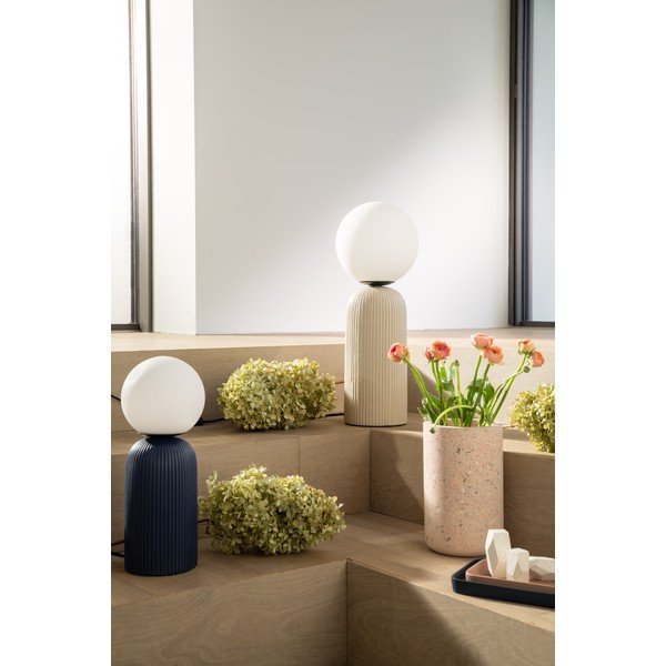 Kék kerámia asztali lámpa üveg búrával (magasság 38 cm) Dash – Zuiver-image-3