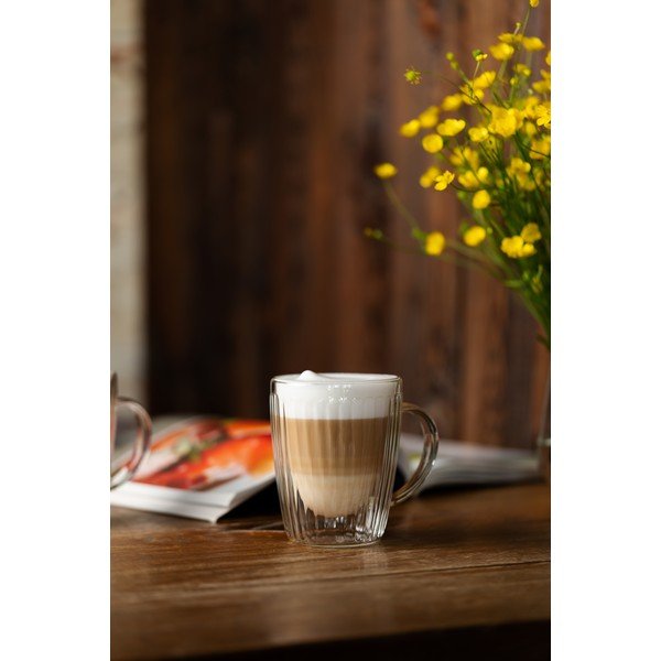 Üveg bögre szett 2 db-os cappucinóhoz 250 ml Livio Duo – Vialli Design-image-1