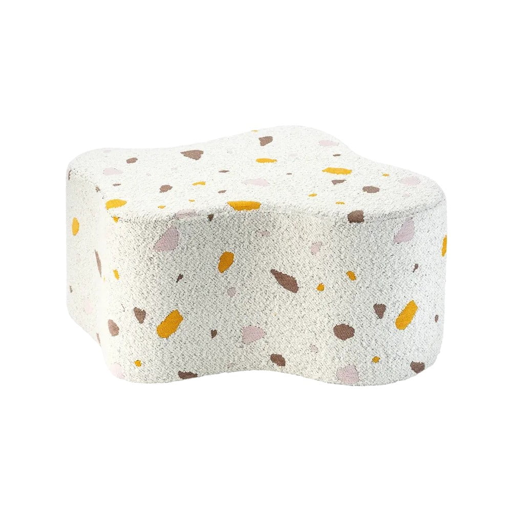 Fehér buklé-zsenília gyerek puff Terrazzo Cloud  Wigiwama