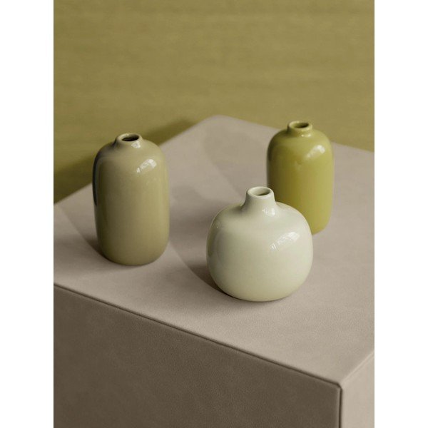 Zöld kerámia váza készlet 3 db-os (magasság 9 cm) Ceola – Blomus-image-1
