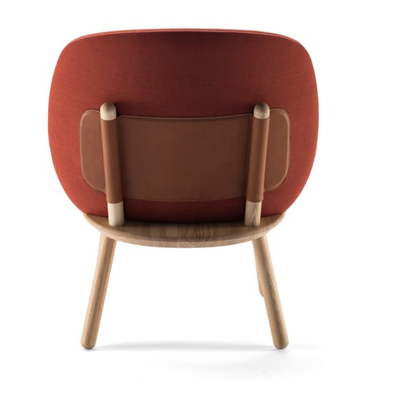 Naïve konyak barna fotel kőrisfa konstrukcióval és bőr részletekkel - EMKO-image-2