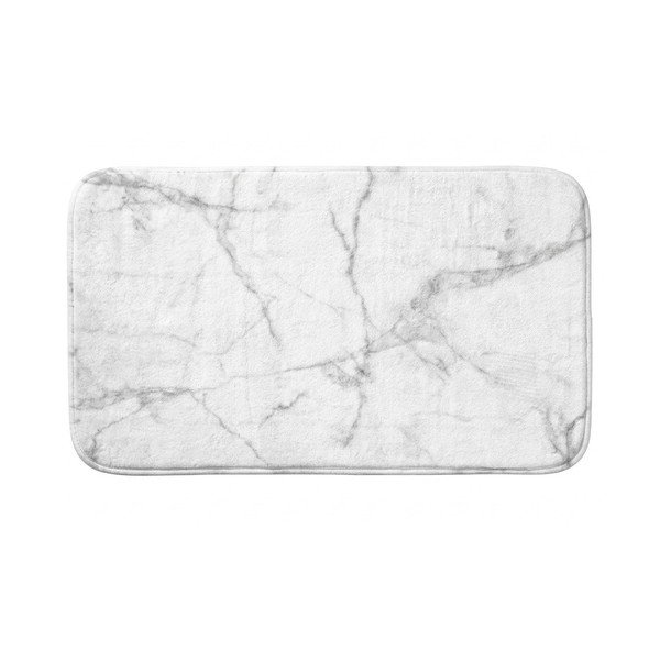 Fehér-szürke textil fürdőszobai kilépő 45x75 cm Marbre – douceur d'intérieur