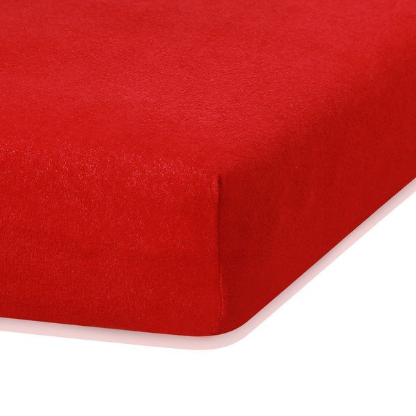 Ruby Red piros kétszemélyes gumis lepedő, 200-220 x 200 cm - AmeliaHome-image-1