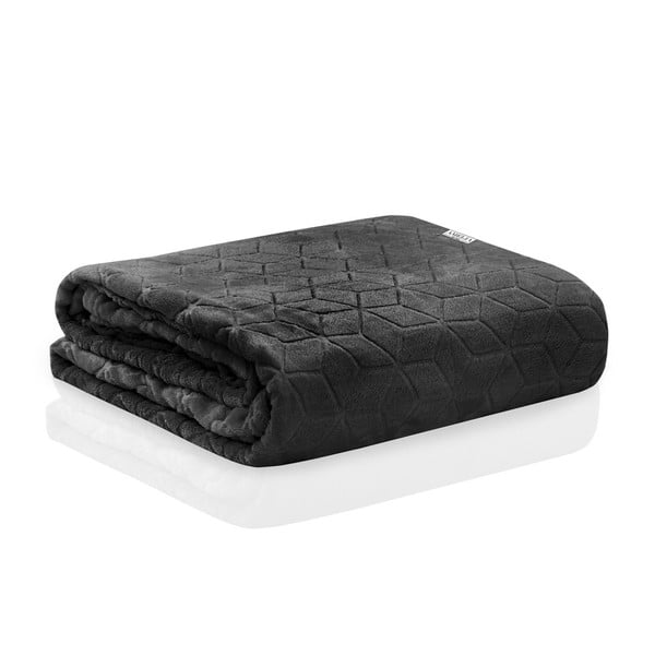 Nessa fekete mikroszálas takaró, 210 x 170 cm - AmeliaHome