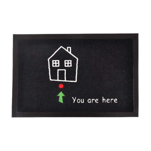 You Are Here fekete lábtörlő, 40 x 60 cm - Hanse Home
