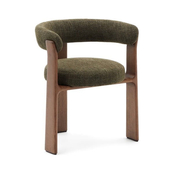 Khaki-barna kőrisfa karfás étkezőfotel Granite – Kave Home