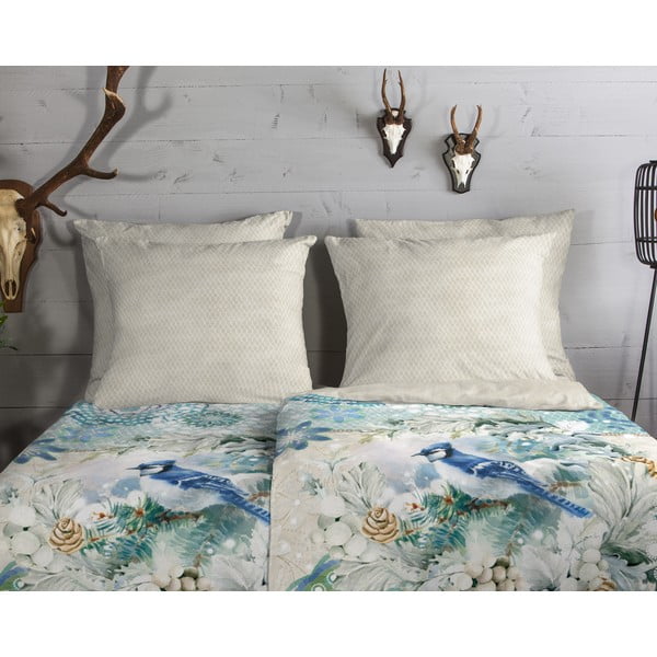 Bézs-türkiz egyszemélyes flanel ágyneműhuzat 140x200 cm – HIP-image-2