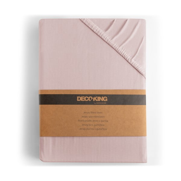 Világos rózsaszín gumis jersey lepedő 180x200 cm Amber – Restilo-image-4