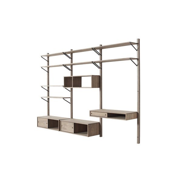 Gyan tölgyfa polcos elem fali polcrendszerhez - WOOOD-image-3