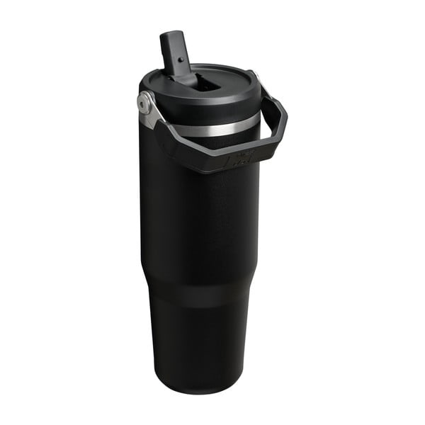 Fekete rozsdamentes acél termosz 890 ml IceFlow™ Flip Straw 2.0 Tumbler Black – Stanley-image-1