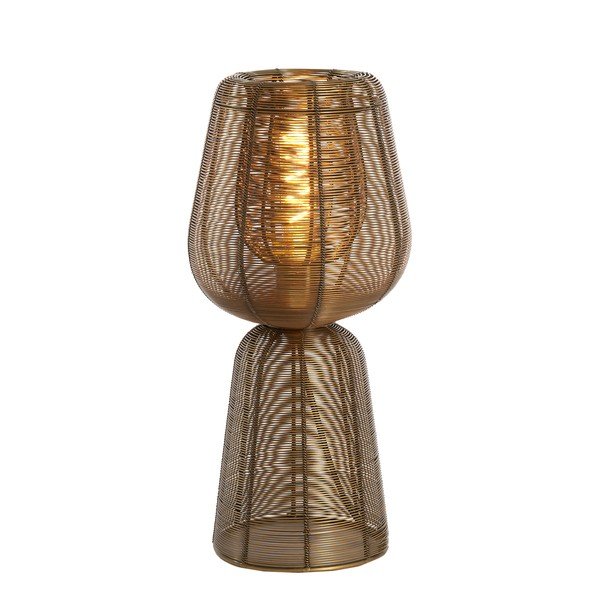 Bronzszínű fém asztali lámpa (magasság 42 cm) Aboso – Light & Living-image-1
