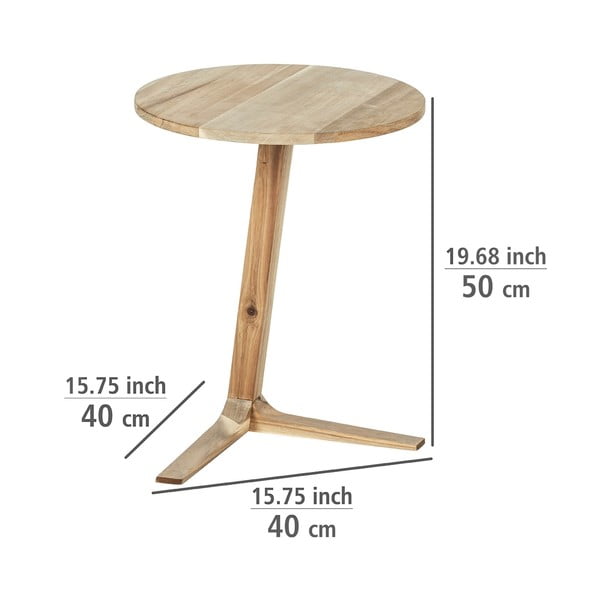 Akácfa kerek tárolóasztal ø 40 cm Acina – Wenko-image-4