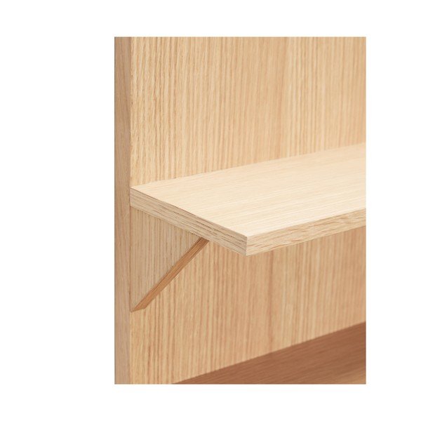 Natúr színű többszintes fali polc tölgyfa dekorral 40 cm Straight – Hübsch-image-3
