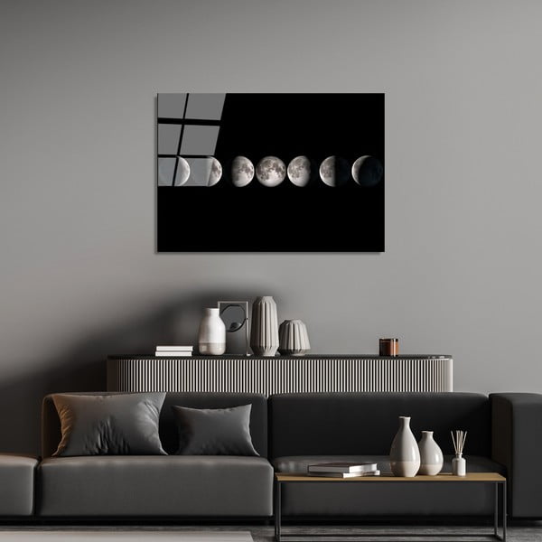 Üveg kép 100x70 cm Moon Phases – Wallity-image-1