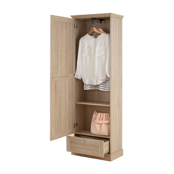 Natúr színű ruhásszekrény tölgyfa dekorral 60x180 cm Binz – Støraa-image-4