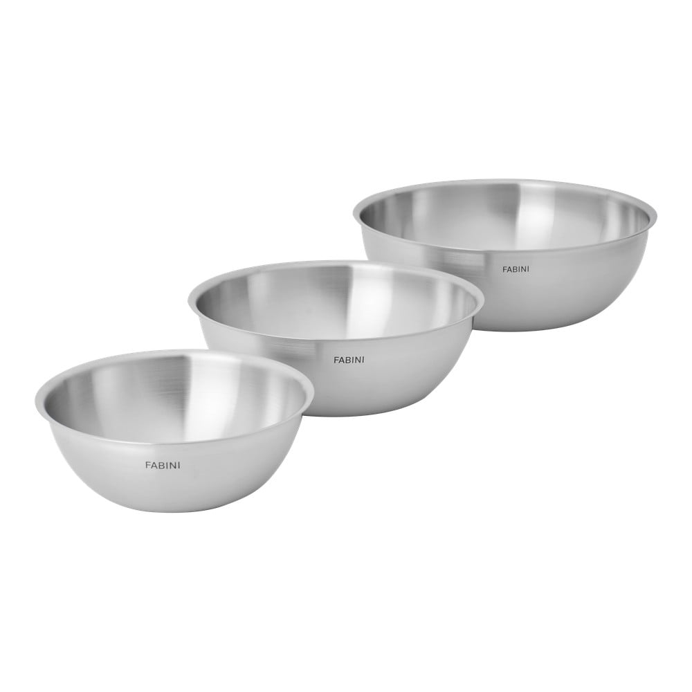 Ezüstszínű rozsdamentes acél tál szett 3 db-os ø 25,5 cm Lucca 3.0 FABINI