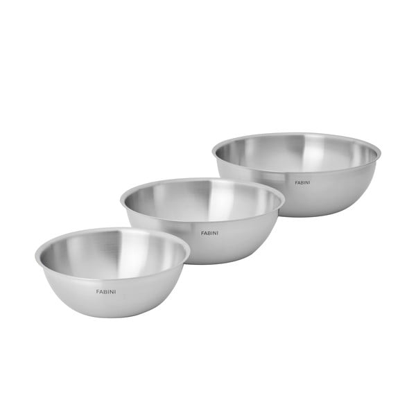 Ezüstszínű rozsdamentes acél tál szett 3 db-os ø 25,5 cm Lucca 3.0 – FABINI