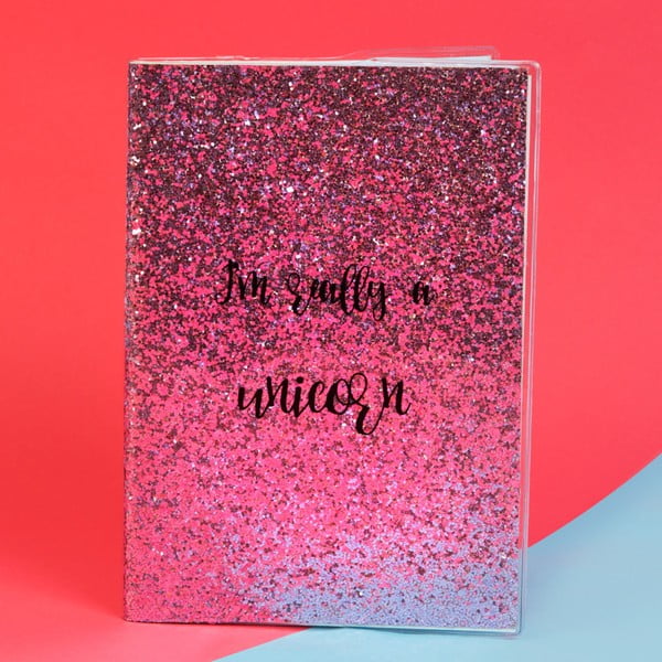 Unicorn Magic Pink Glitter jegyzetfüzet, 100 oldal - Just 4 Kids