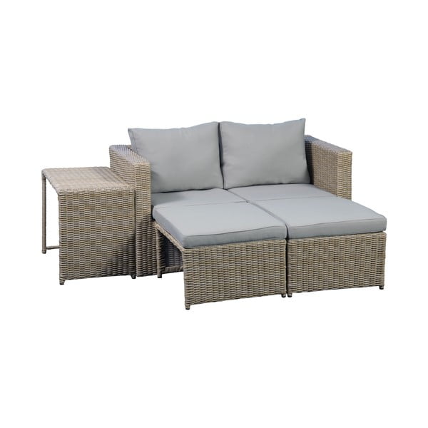 Bézs-világosbarna kétszemélyes kerti lounge szett Modular – Unique Furniture
