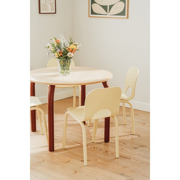 Kerek étkezőasztal tölgyfa dekoros asztallappal ø 100 cm Meko – noo.ma-image-2