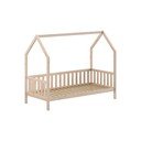 Natúr színű házikó alakú borovi fenyő gyerekágy ágyráccsal 90x200 cm Cabane – Vipack
