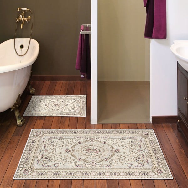 Barna-bézs fürdőszobai kilépő szett 2 db-os 60x100 cm – Foutastic-image-1