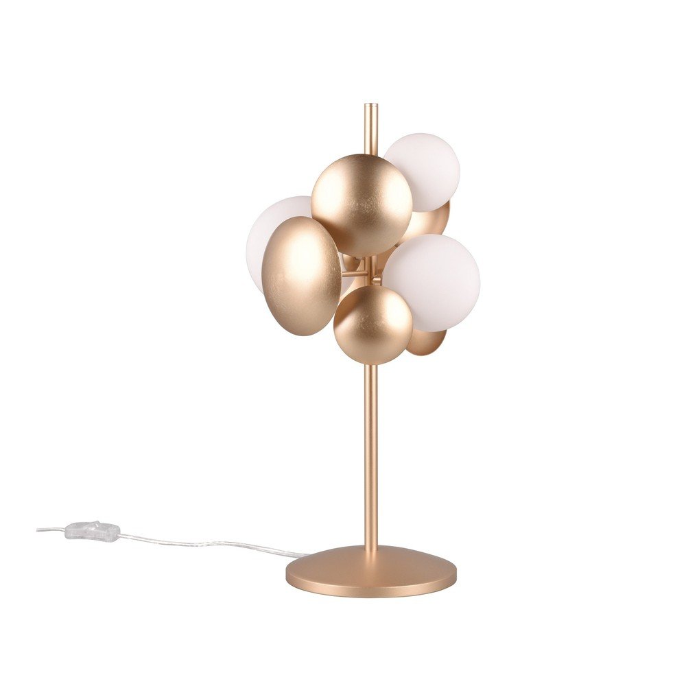 Fehér-aranyszínű asztali lámpa üveg búrával (magasság 50 cm) Bubble Trio Select