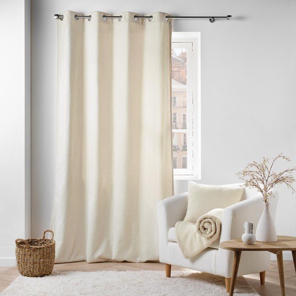 Krémszínű buklé függöny 140x240 cm Wooly – douceur d'intérieur-image-3