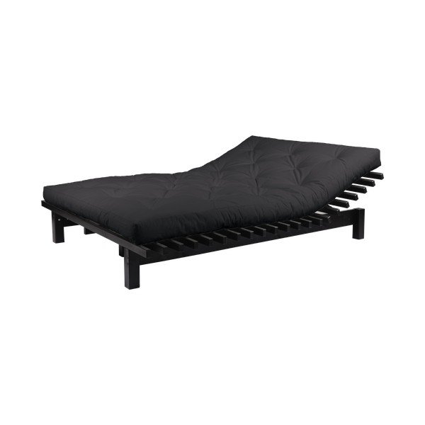 Blues Comfort Mat Black/Black borovi fenyőfa franciaágy matraccal, 160 x 200 cm - Karup Design-image-3