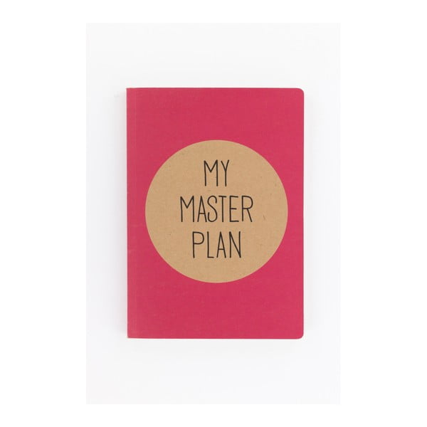 Kraft Typo Masterplan rózsaszín jegyzetfüzet, A5 - GO Stationery