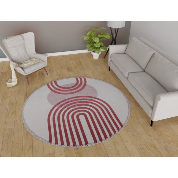 Lila-szürke kerek szőnyeg ø 160 cm - Vitaus-image-1