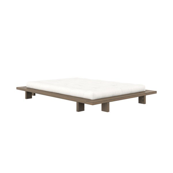 Barna borovi fenyő franciaágy ágyráccsal 140x200 cm Japan – Karup Design-image-3