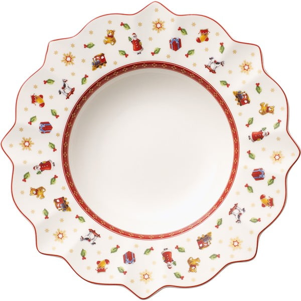 Toy's Delight fehér-vörös mély porcelán karácsonyi tányér, ø 26 cm - Villeroy & Boch