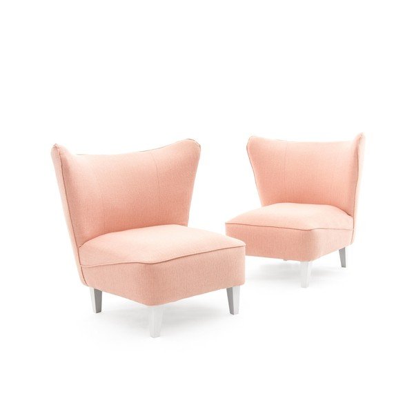 Sandy világos rózsaszín fotel világos lábakkal - Vivonita-image-2