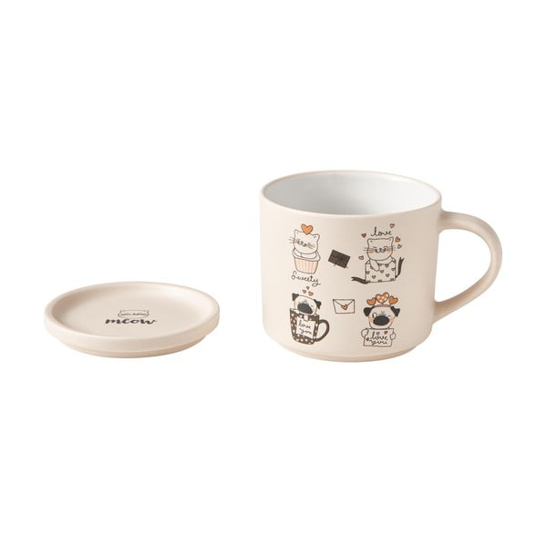 Narancssárga-bézs porcelán bögre szett 2 db-os 350 ml Cats – Brandani-image-1